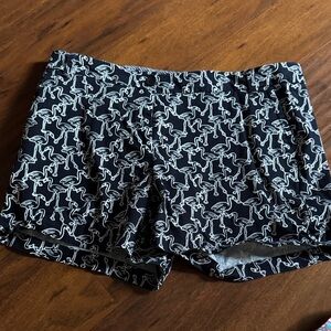 Crown & Ivy Flamingo Print Black and White Shorts